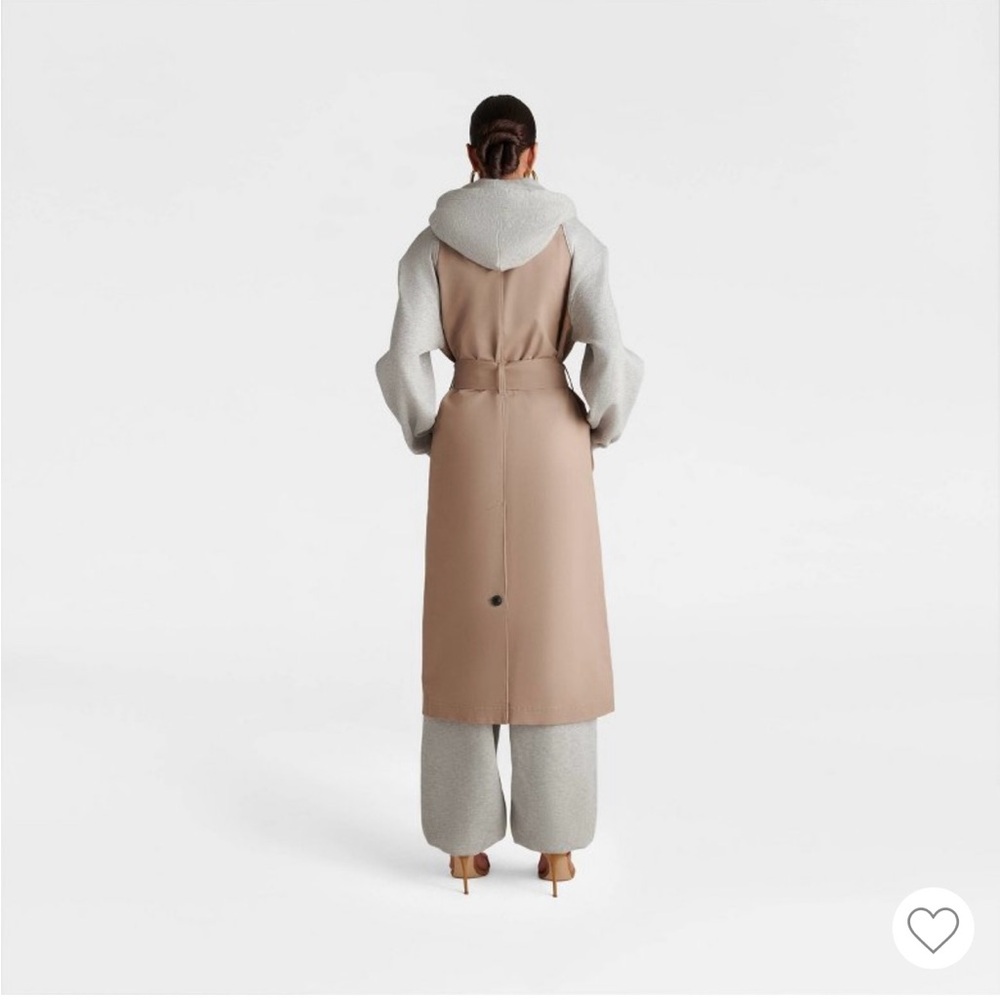 KBB by KAHLANA Target The Sweatshirt Trench Coat Khaki/Heather Gray size Medium - Picture 3 of 5